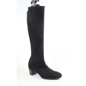 Munro Womens Newbury M611787 Black Block Heel Round Toe Knee High Boots  8.5 M